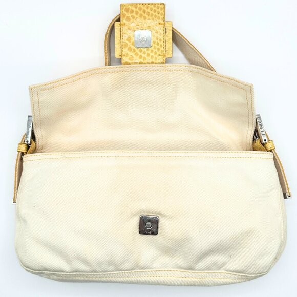 •SOLD•Vintage Fendi Denim and Python Baguette - Picture 8 of 9